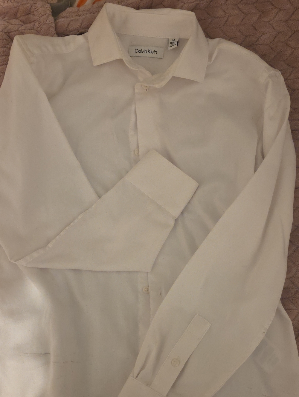 Calvin Klein Kid's White Long-Sleeve Dress Shirt